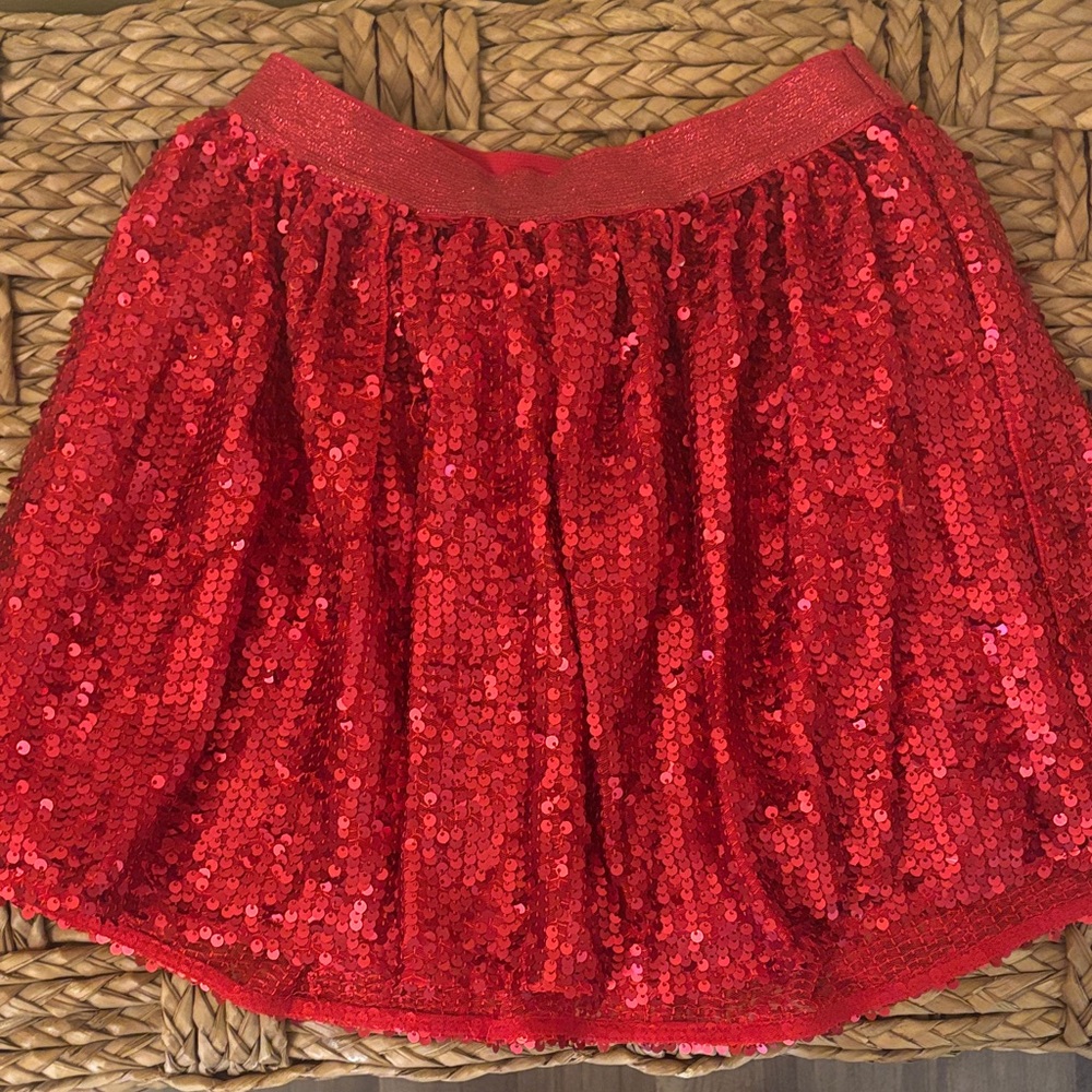 Red Sequin Girls Skirt size 6